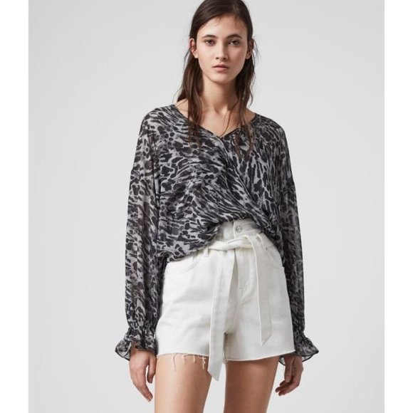 All Saints Tops - AllSaints NWT Penny Ambient Top in Pale Grey size XS